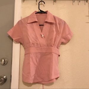 Cute pink and white striped top!